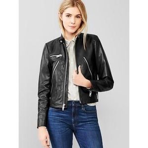 Gap 100% Genuine Leather Moto Jacket